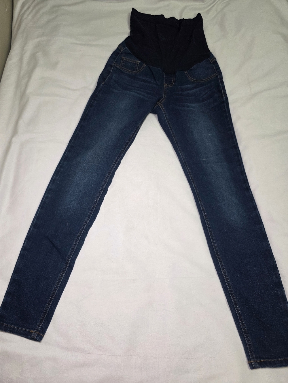 Indigo Blue Dark Blue Maternity Skinny Jeans- Size Med
